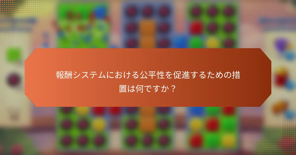 報酬システムにおける公平性を促進するための措置は何ですか？