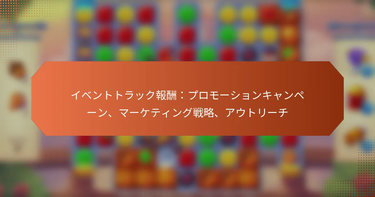 イベントトラック報酬：プロモーションキャンペーン、マーケティング戦略、アウトリーチ