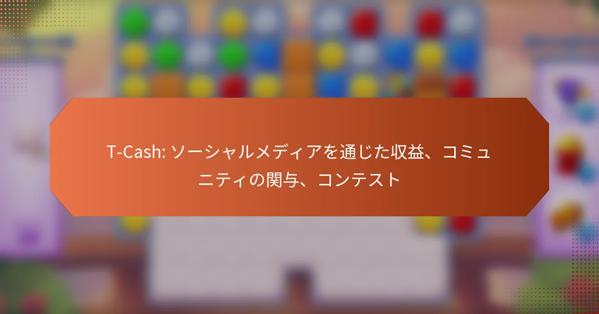 T-Cash: ソーシャルメディアを通じた収益、コミュニティの関与、コンテスト