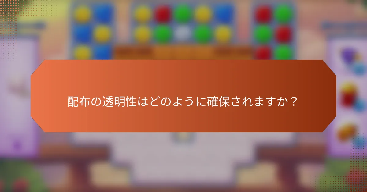 配布の透明性はどのように確保されますか？