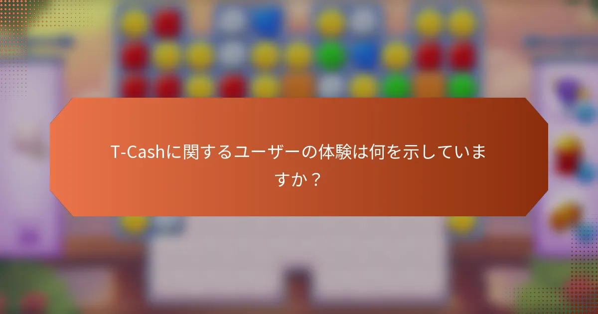 T-Cashに関するユーザーの体験は何を示していますか？