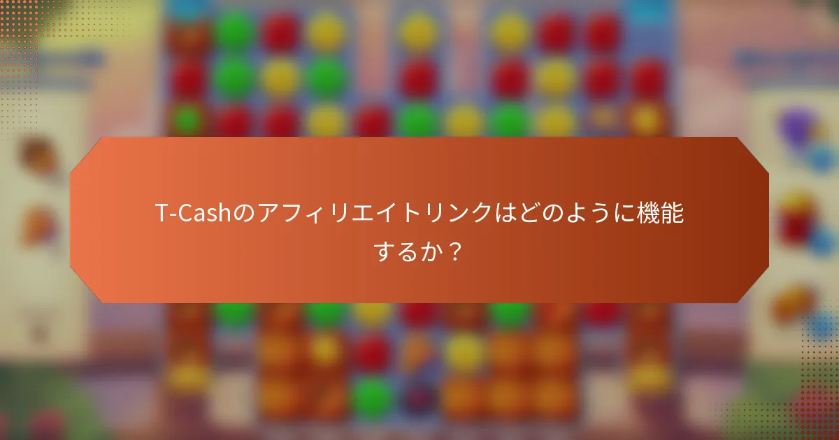 T-Cashのアフィリエイトリンクはどのように機能するか？