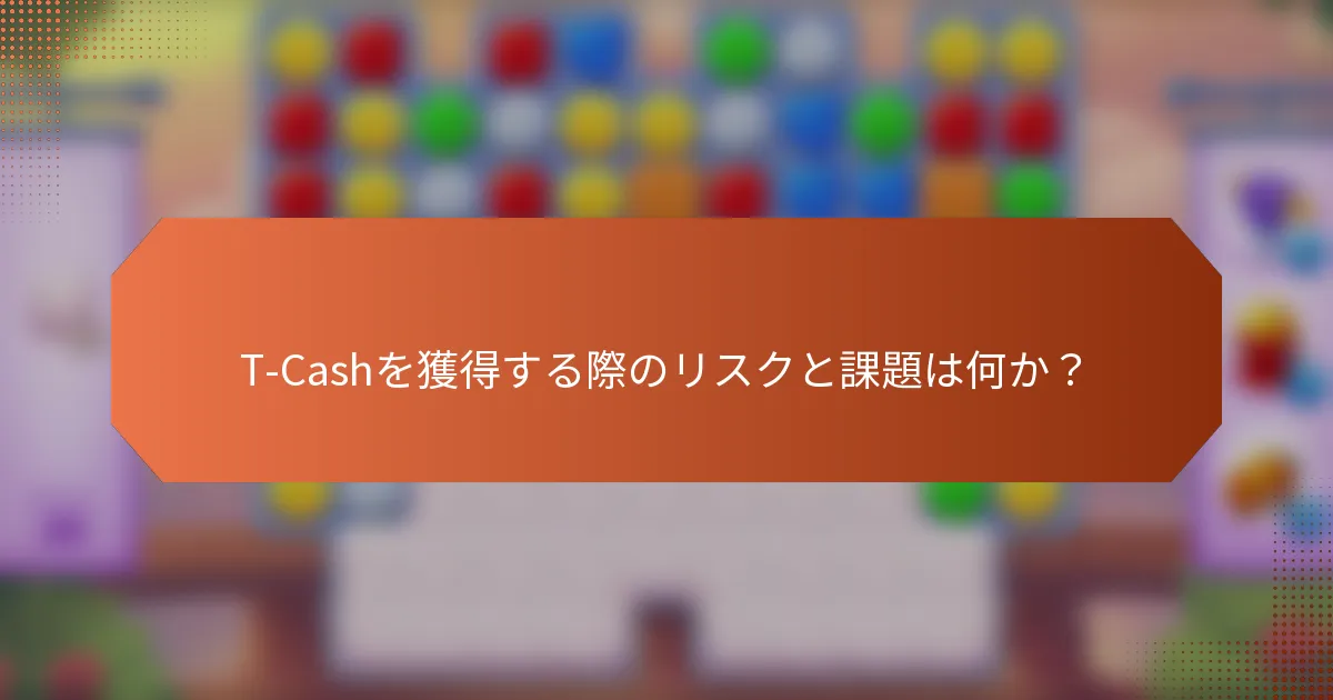T-Cashを獲得する際のリスクと課題は何か？