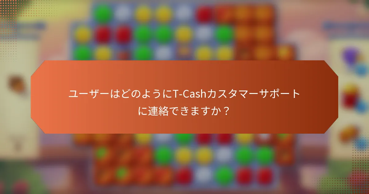 ユーザーはどのようにT-Cashカスタマーサポートに連絡できますか？